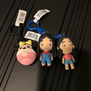 Disney Character Keychain Trio - 2 LILO’s and 1 Minnie Mouse